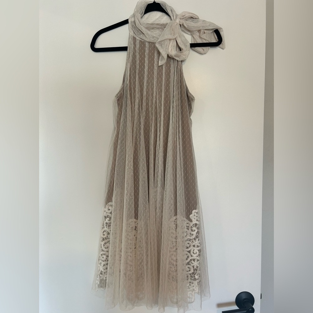 Altar'd State Cream Lace Formal Dress